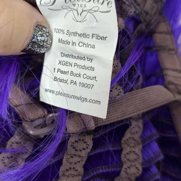 Purple bob wig cosplay Halloween party - Picture 4 of 4